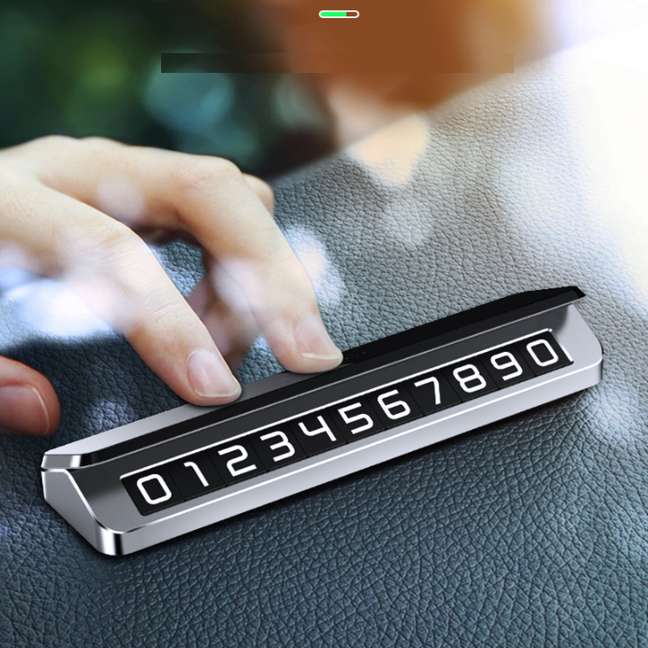 Bảng số điện thoại gắn taplo ô tô AM18 - Chất liệu: Hợp kim nhôm và nhựa PC