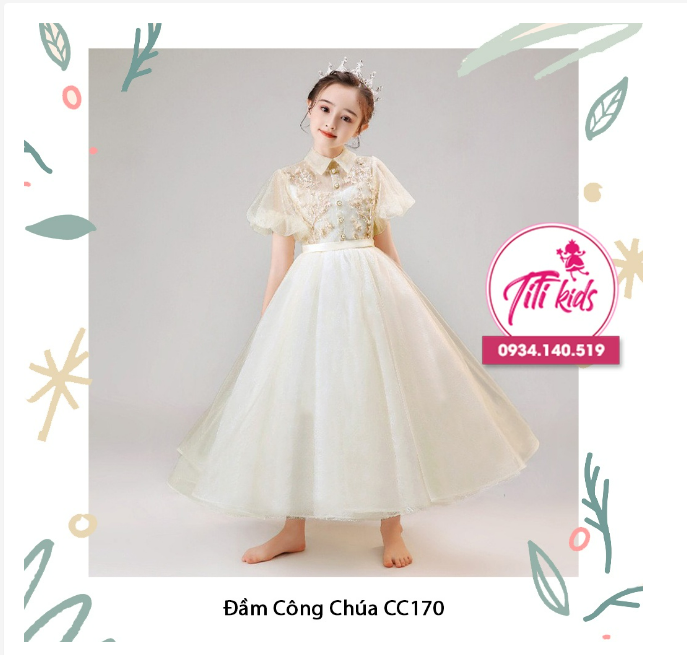 Đầm Váy Công Chúa Cho Bé Gái Cao Cấp BELLE - CC170