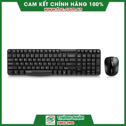 Combo bàn phím + chuột không dây Rapoo X1800S màu đen- Hàng chính hãng