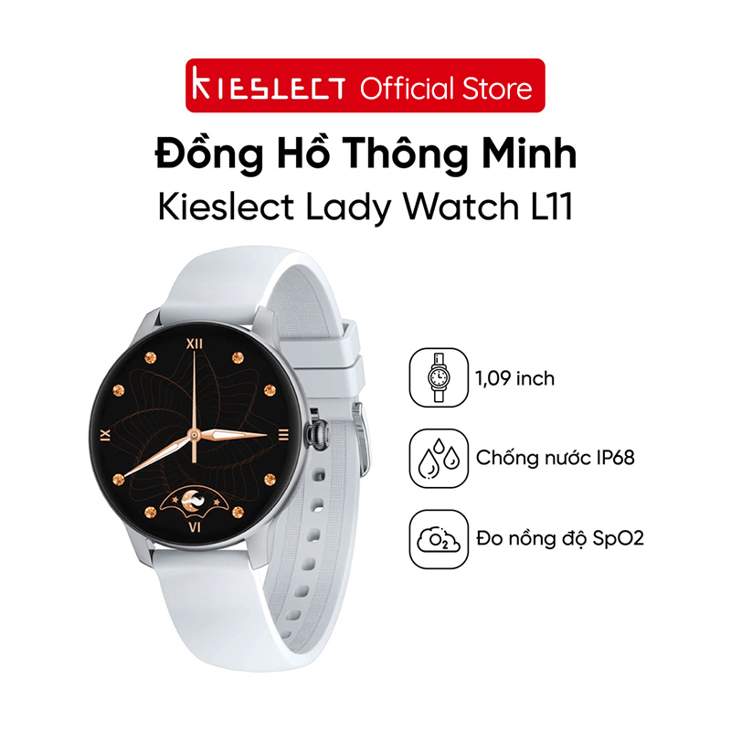 Đồng Hồ Thông Minh Cho Nữ Kieslect Lady Watch L11 - Nhận Thông Báo, Theo Dõi Sức Khỏe Kèm Chống Nước IP68 - Hàng Chính Hãng