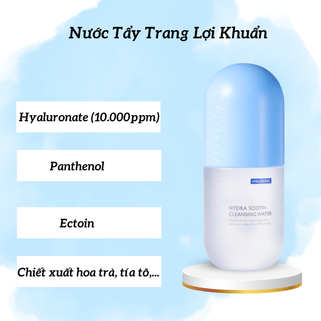 Nước tẩy trang HYDRA SOOTH CLEANSING WATER 500ML làm sạch sâu, không khô da