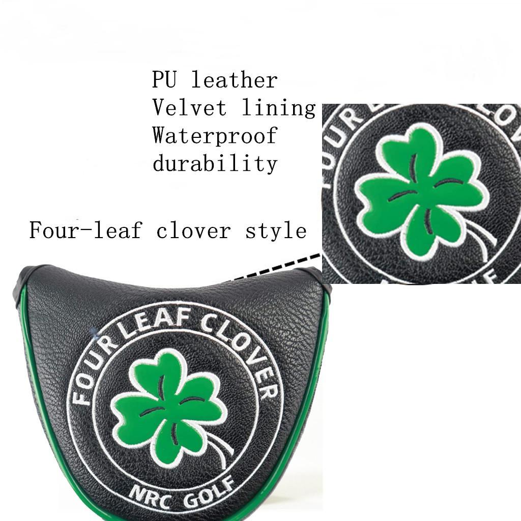 2Pieces PU Leather Universal Golf Mallet Head Cover Putter Sleeve