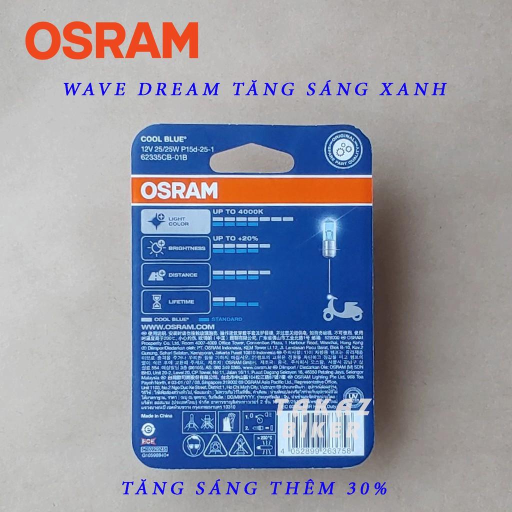 Bóng đèn HALOGEN OSRAM T19 - Tăng sáng trắng pha xanh dương Xenon 25W Xe Dream, Wave, Wave 100, Future 1