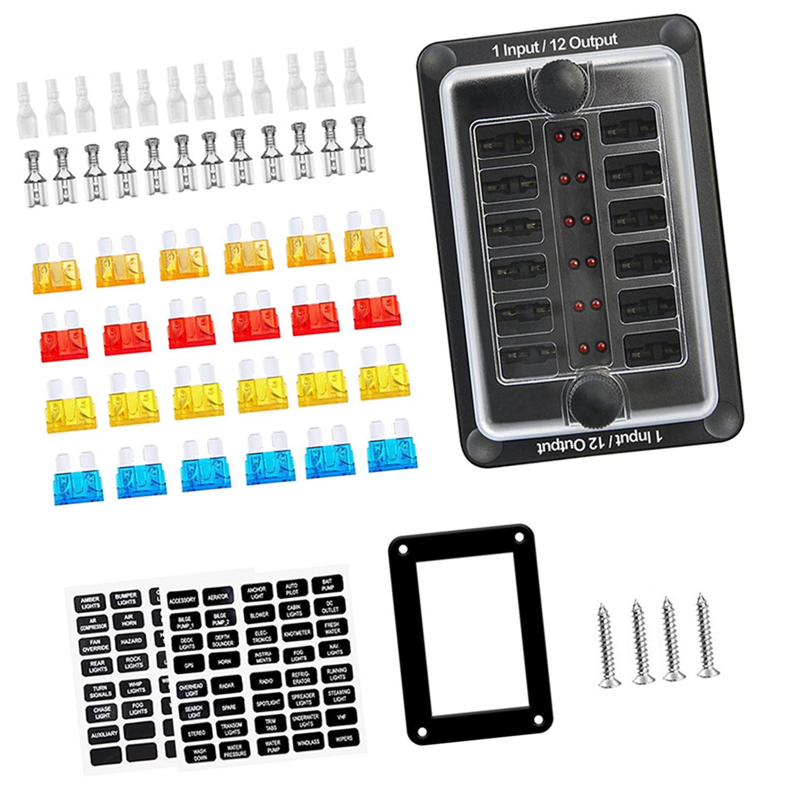 Multi Way Waterproof Fuse Box Automotive RV Van Vehicle Boat Marine Fuse Block