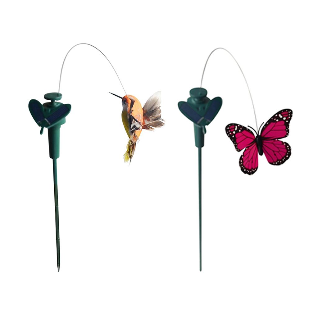 2X Chạy Bằng Năng Lượng Mặt Trời Trang Trí Sân Vườn Nhảy Múa Nhấp Nháy Bướm Cọc Chim Cọc Hoa Trang Trí Thủ Cô