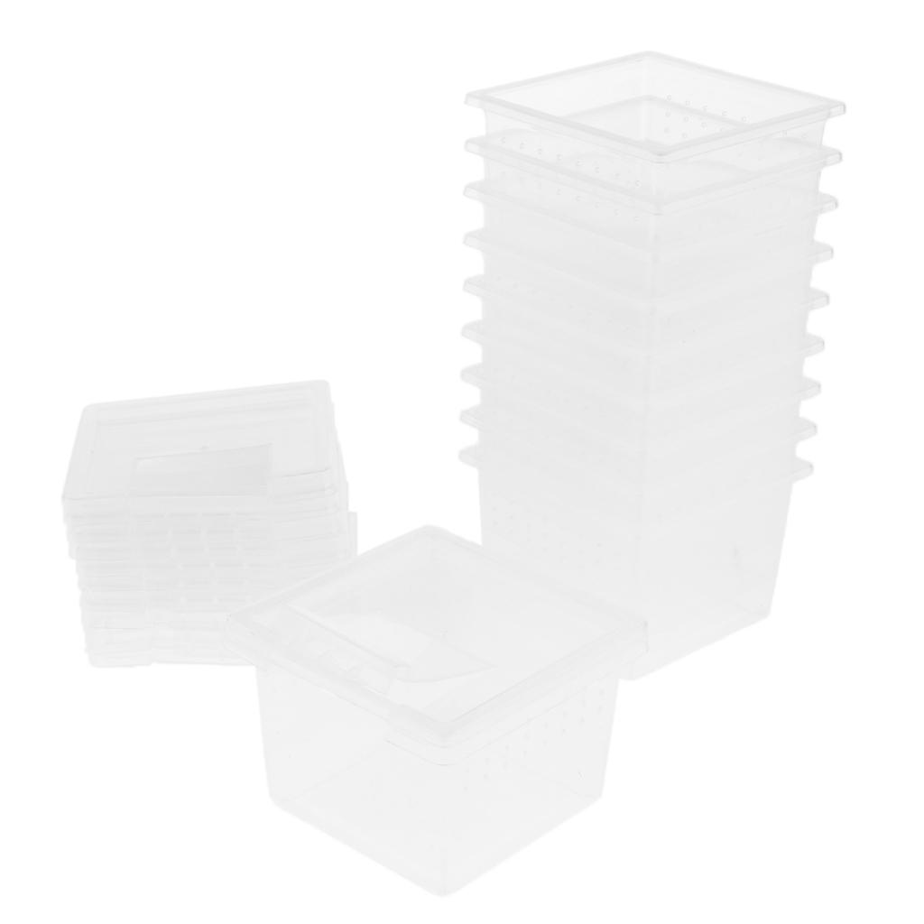 150PACK Plastic Feeding Box Pet Insect Reptile Breeding Cage Hatching Container