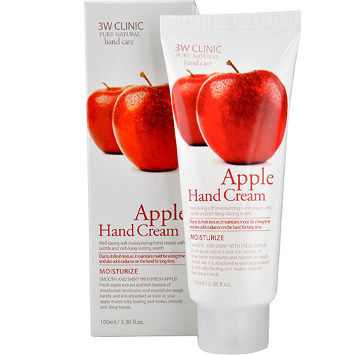 Kem dưỡng da tay chiết xuất Táo Hàn Quốc cao cấp 3W Clinic Apple Hand Cream (100ml) – Tặng 1 mặt nạ Jant Blanc