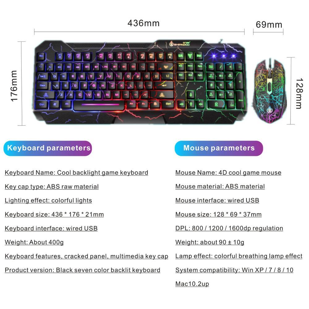 Bàn Phím Và Chuột Chơi Game Cơ Khí USB Có Dây Game Thủ Bàn Phím Bộ Đèn LED RGB Backlit Bàn Phím Chuột Combo Dành Cho Máy Tính Laptop Máy Tính