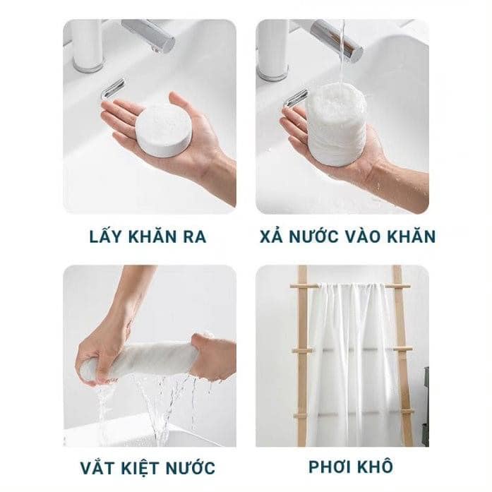 Khăn tắm nén du lịch (70x140cm) bằng cotton thấm hút tốt, dùng một lần tiện lợi - Chính hãng MINIIN 