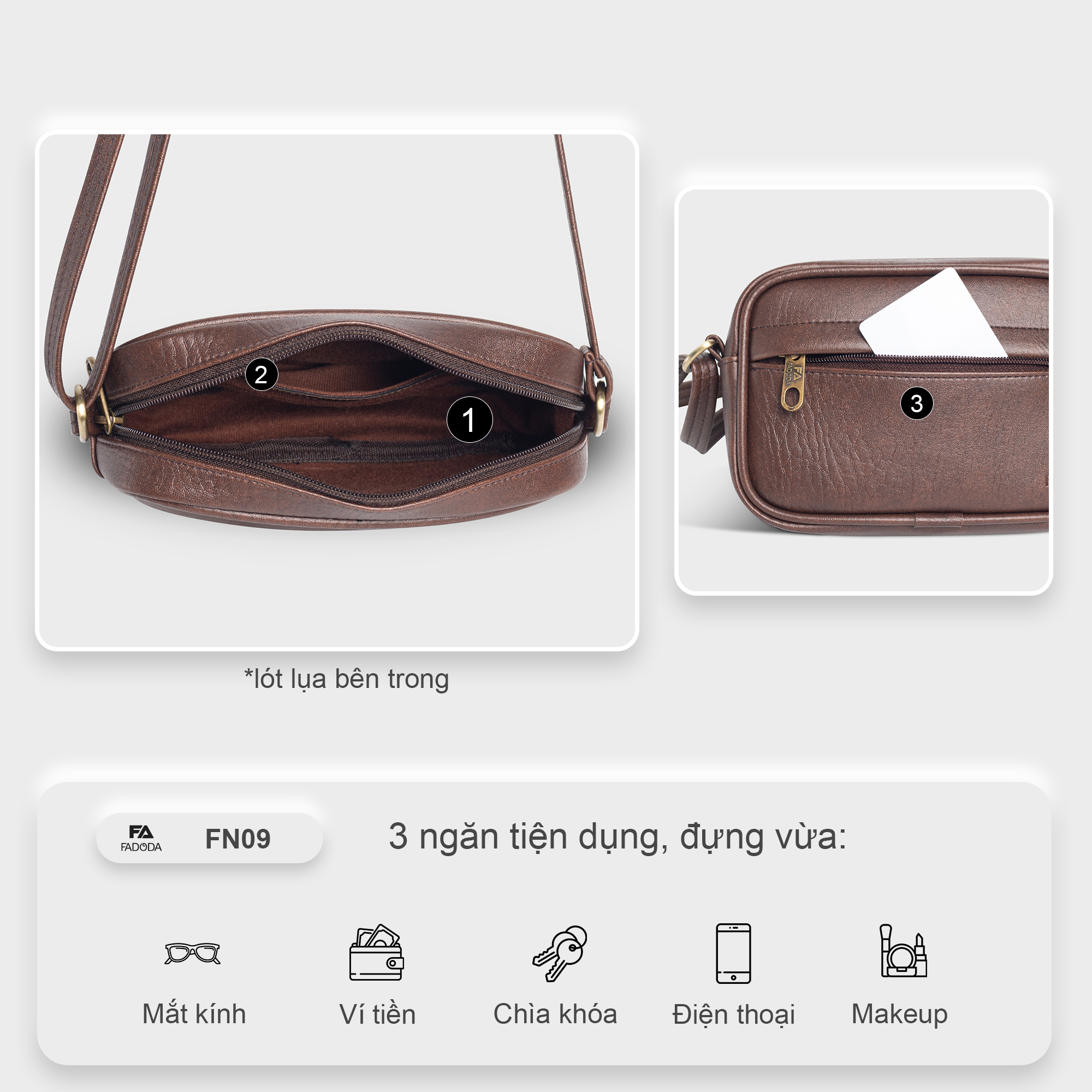 Túi đeo chéo UNISEX thời trang FADODA FN09