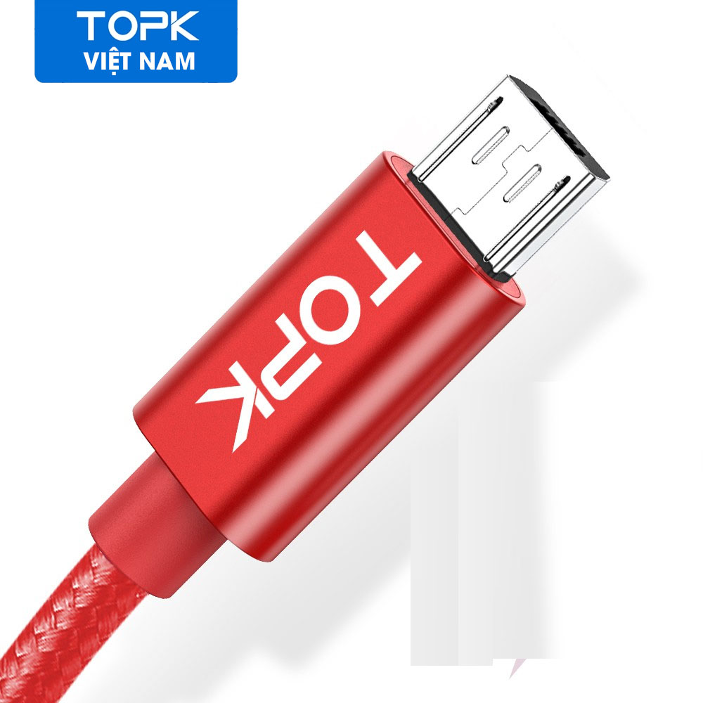 Cáp sạc TOPK AN18 USB-Lightning, Micro, TypeC - hàng chính hãng