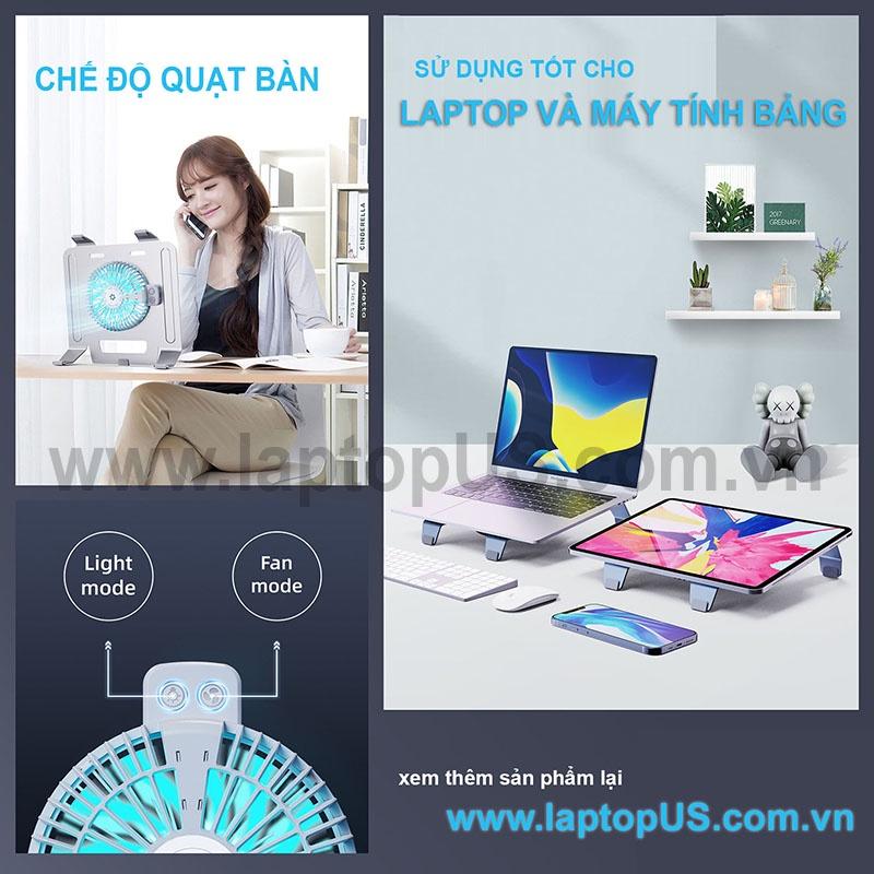 Đế Tản Nhiệt Laptop Nhôm Có Quạt