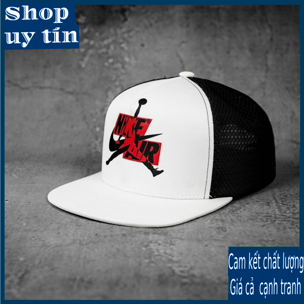 Freeship - MŨ NÓN KẾT LƯỠI TRAI SNAPBACK AIR TRẮNG PHỐI LƯỚI THỜI TRANG NAM NỮ CAO CẤP 