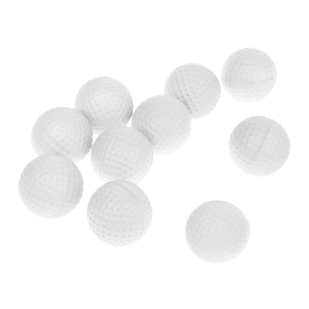 Set of 10 Golf Ball Training Practice Soft Foam Balls 42mm - Various Colors