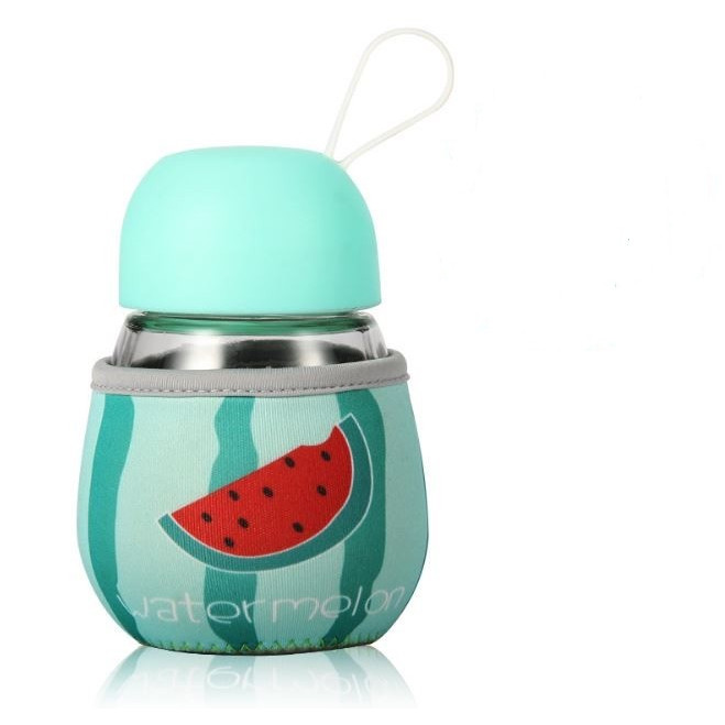 Bình thủy tinh mini ủ cháo, ủ sữa cho bé - Tặng 01 bát inox 16cm