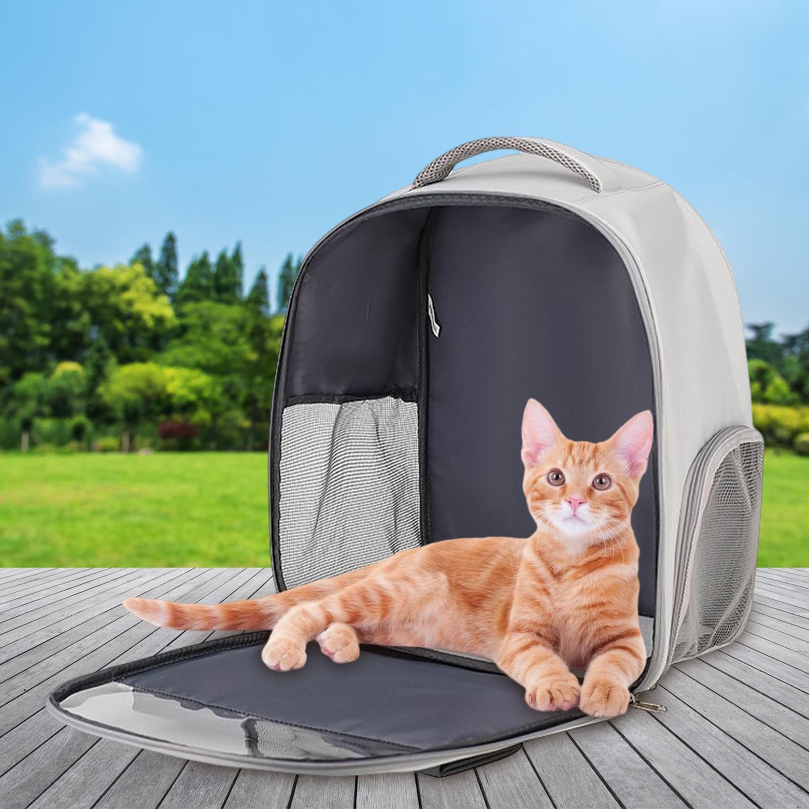 Portable Cat Carrier Backpack Ventilated Kitten Tote Dog Travel Bag Carrying Bag Dog Backpack for Walking Camping Hiking Traveling Outdoor