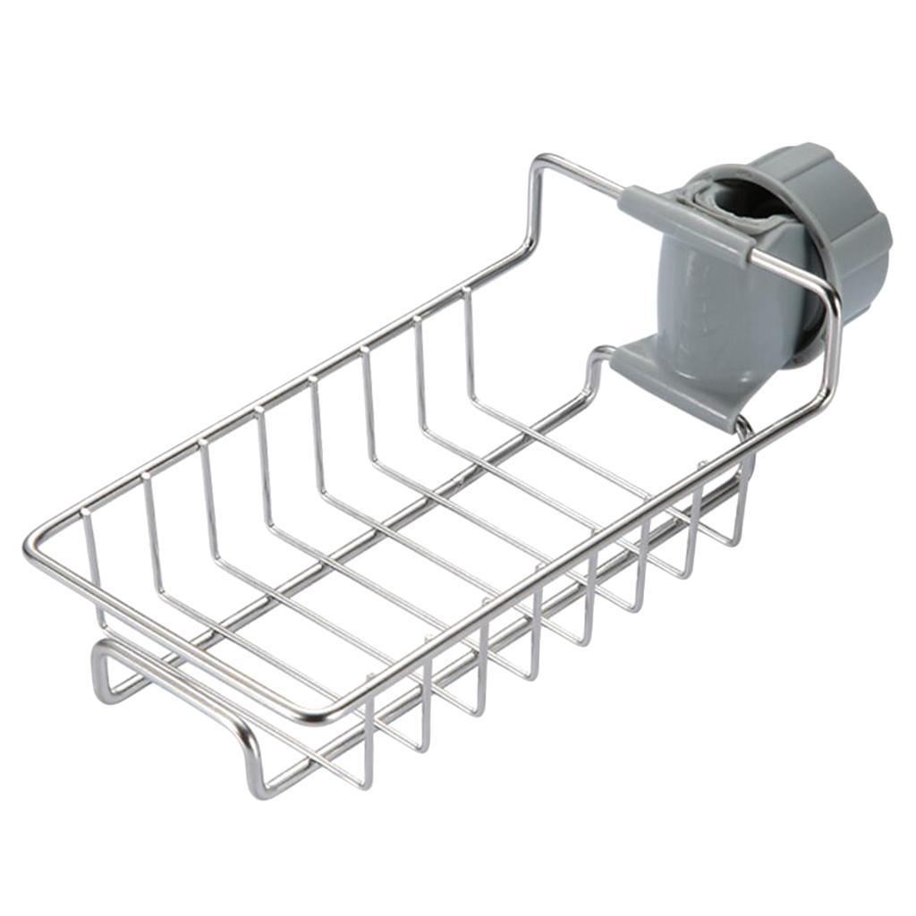 Faucet Shelf Bathroom Soap Scrubber Sponge Holder Storage Organizer Rack