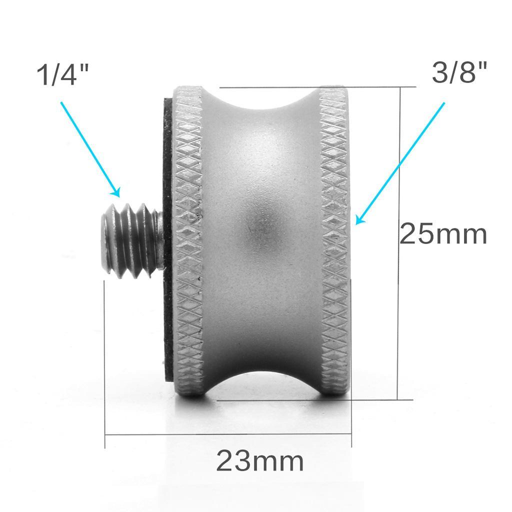 2pcs 1/4" Male to 3/8" Female Adapter Screw Tripod Ball Head Monopod - Gray