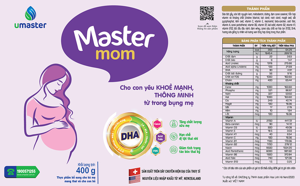 Sữa bột Umaster - Master Mom - 400gr