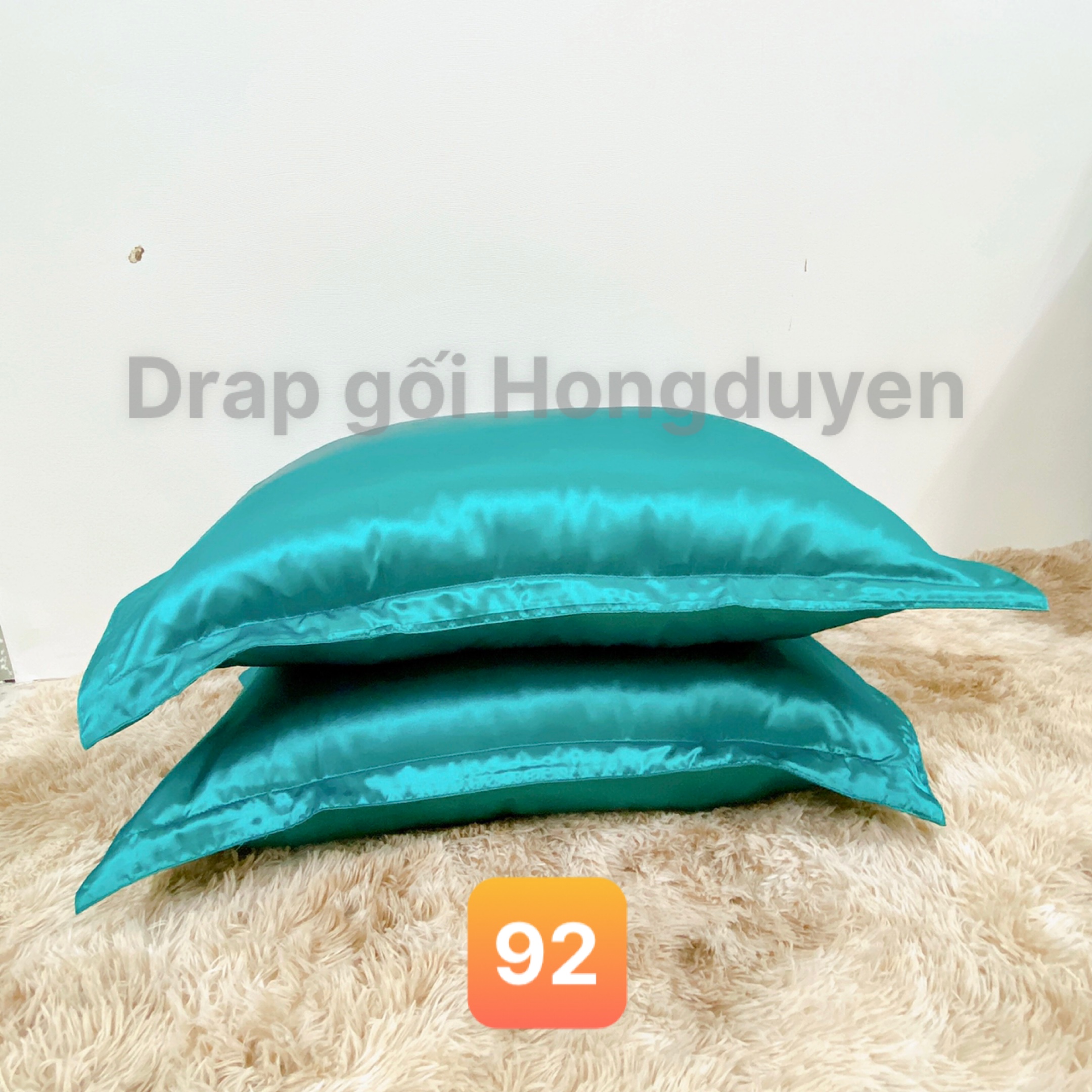 Bộ vỏ gối-ga phi bóng KO MỀN/CHĂN (chân nệm dưới 15cm) 1m6/1m8 trơn 92. Bộ drap phi bóng 1 màu. Bộ grap phi bóng. Bộ drap phi lụa. Bộ grap phi lụa. Bộ ga phi lụa. Ga giường - drap giường - grap giường - ra giường.