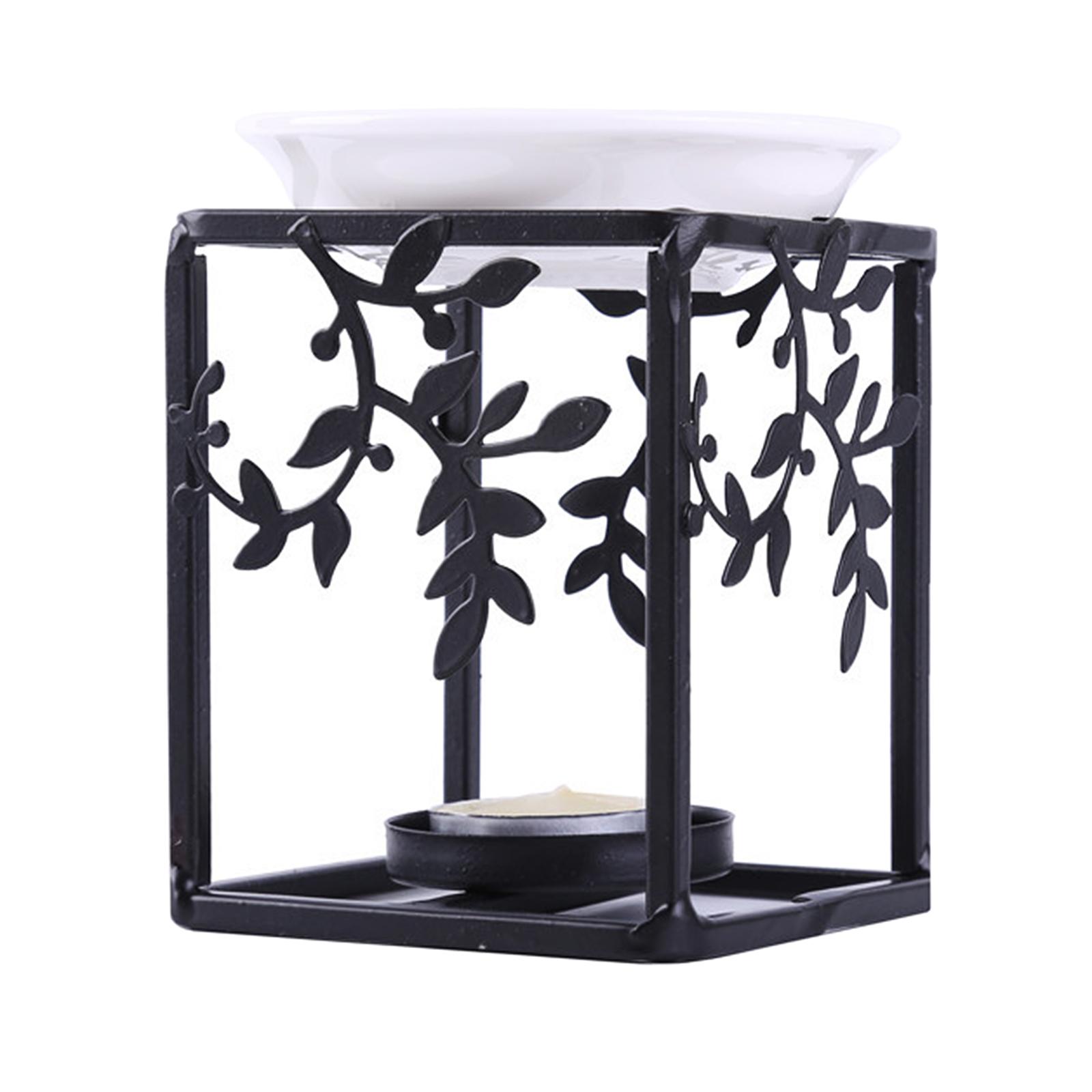 Tealight Candle Holder Essential Wax Melt Fragrance Oil Burner Warmer Black