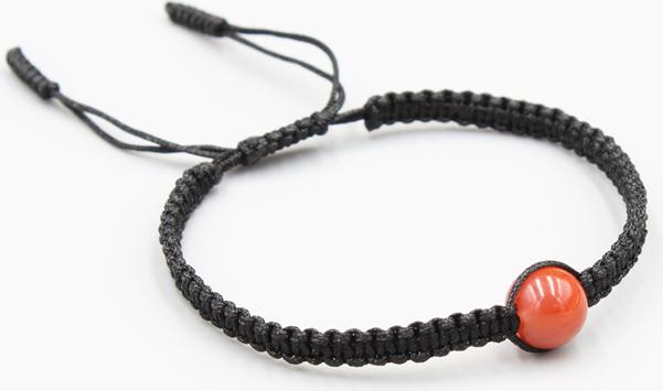 Vòng Tay Thắt Dây Thủ Công Phối Đá Mã Não Cam Tự Nhiên ~8-8.5MM