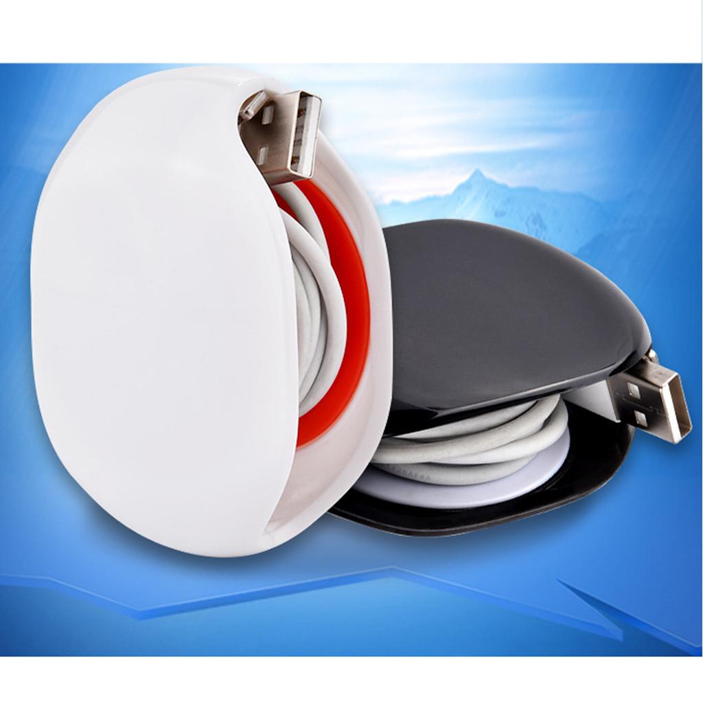 3x Automatic Cable Winder Cord Organizer Holder for Headphones White