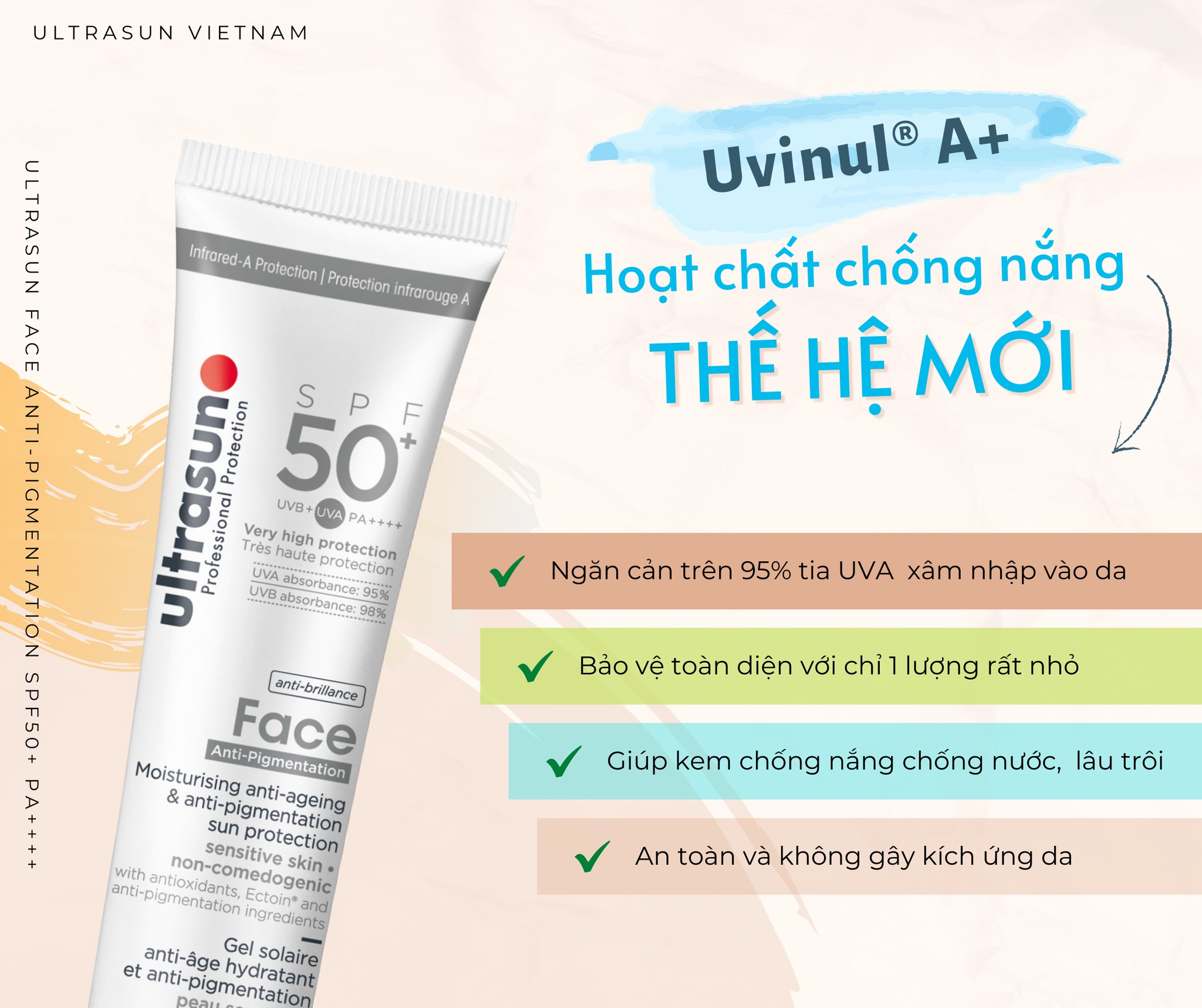 Kem Chống Nắng Ultrasun Face Anti Age &amp; Anti Pigmentation SPF 50+ (Dành cho da nhạy cảm)