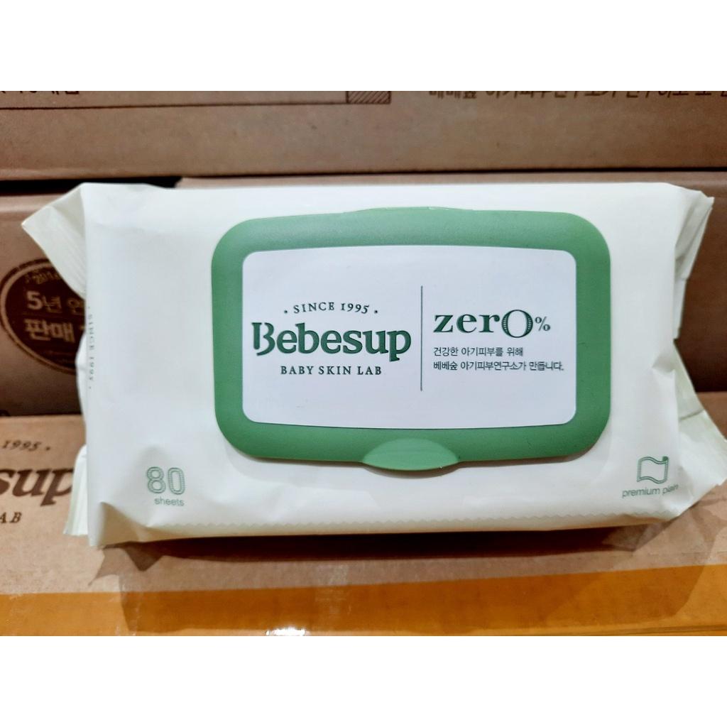 Khăn ướt Bebesup ZERO 80 tờ có nắp Hàn Quốc