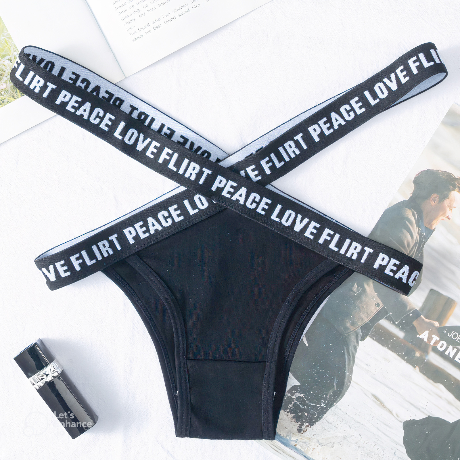 Quần lót cạp chéo chữ X - Quần lót gợi cảm cạp chéo phối viền chữ X PEACE LOVE FLIRT