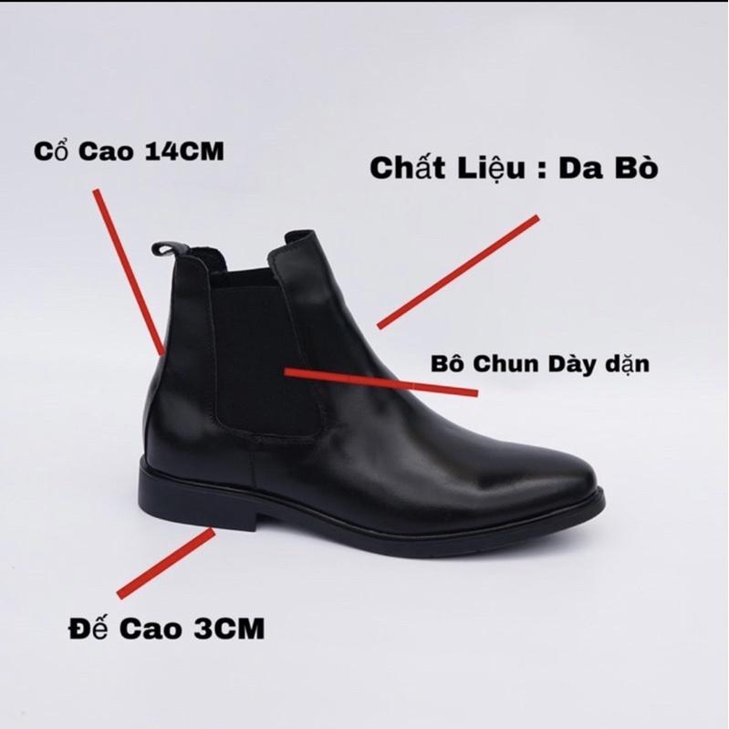 Chelsea boots Classic nam,giày nam da bò nguyên tấm YouTus