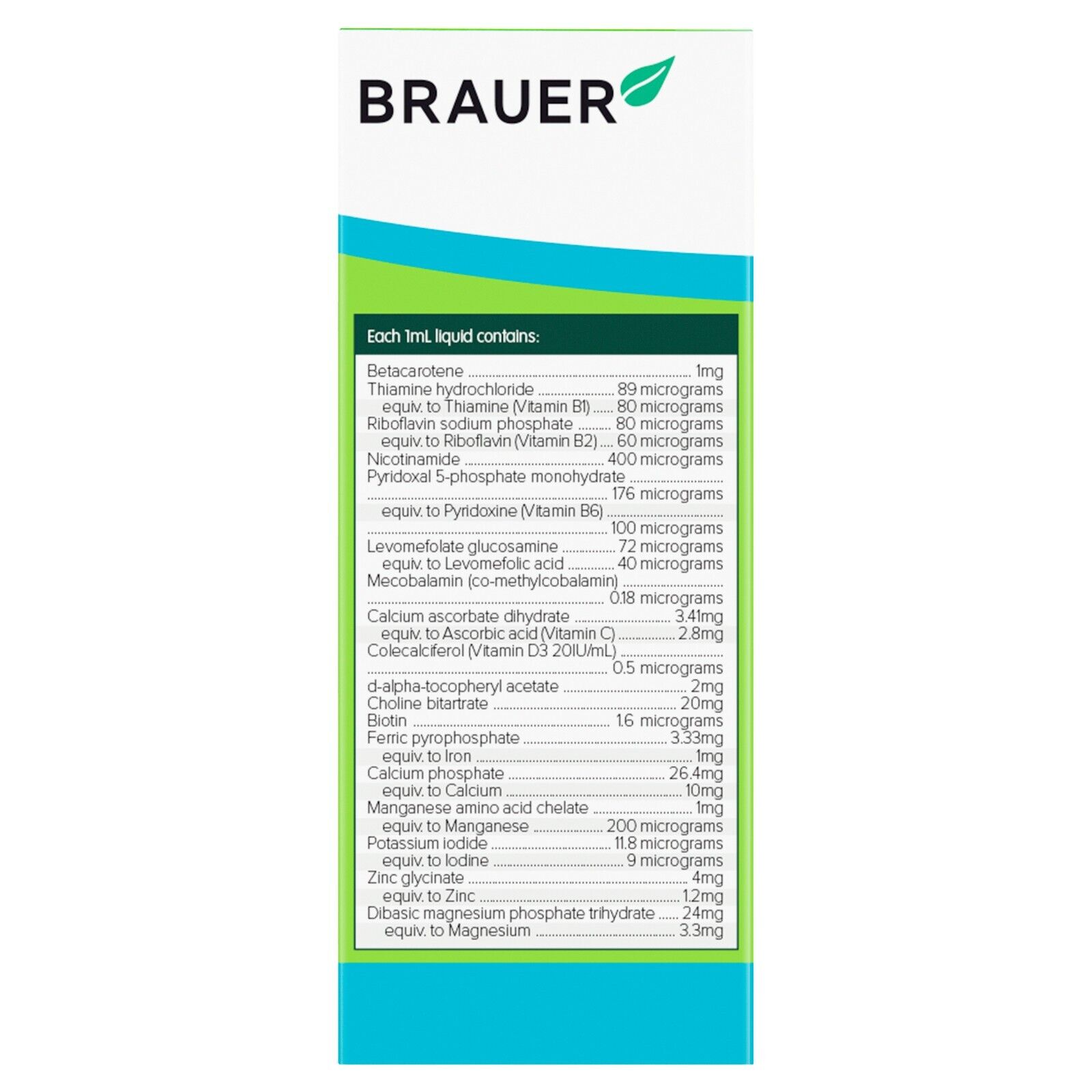 Brauer Kids Liquid Multivitamin with Iron - Bổ sung vitamin tổng hợp và sắt cho trẻ 3 tuổi (200ml)