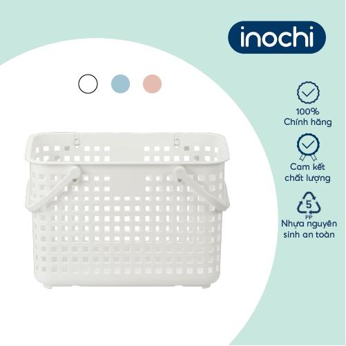 Giỏ xách quai giữa Inochi - Nachi màu Trắng/Hồng/Xanh