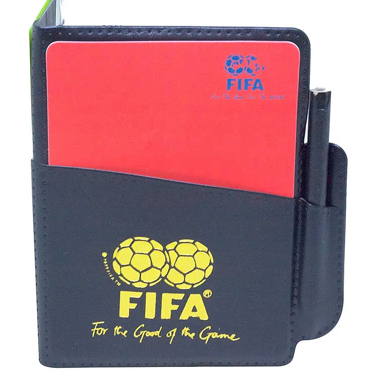 Thẻ trọng tài FiFa Gồm có Bao da, 2 thẻ, bút, Giấy note