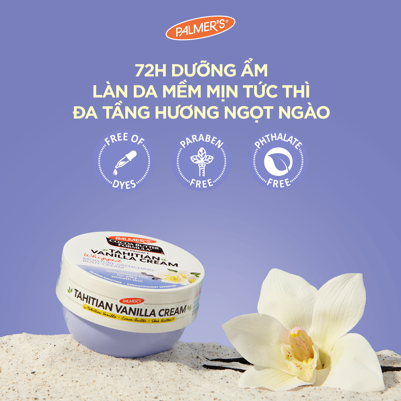 [Mới] Combo Dưỡng Thể Cấp Ẩm Chuyên Sâu Palmer's Tahitian Vanilla - Sữa Dưỡng Thể 250ml/ 400ml &amp; Kem Dưỡng Thể 250g