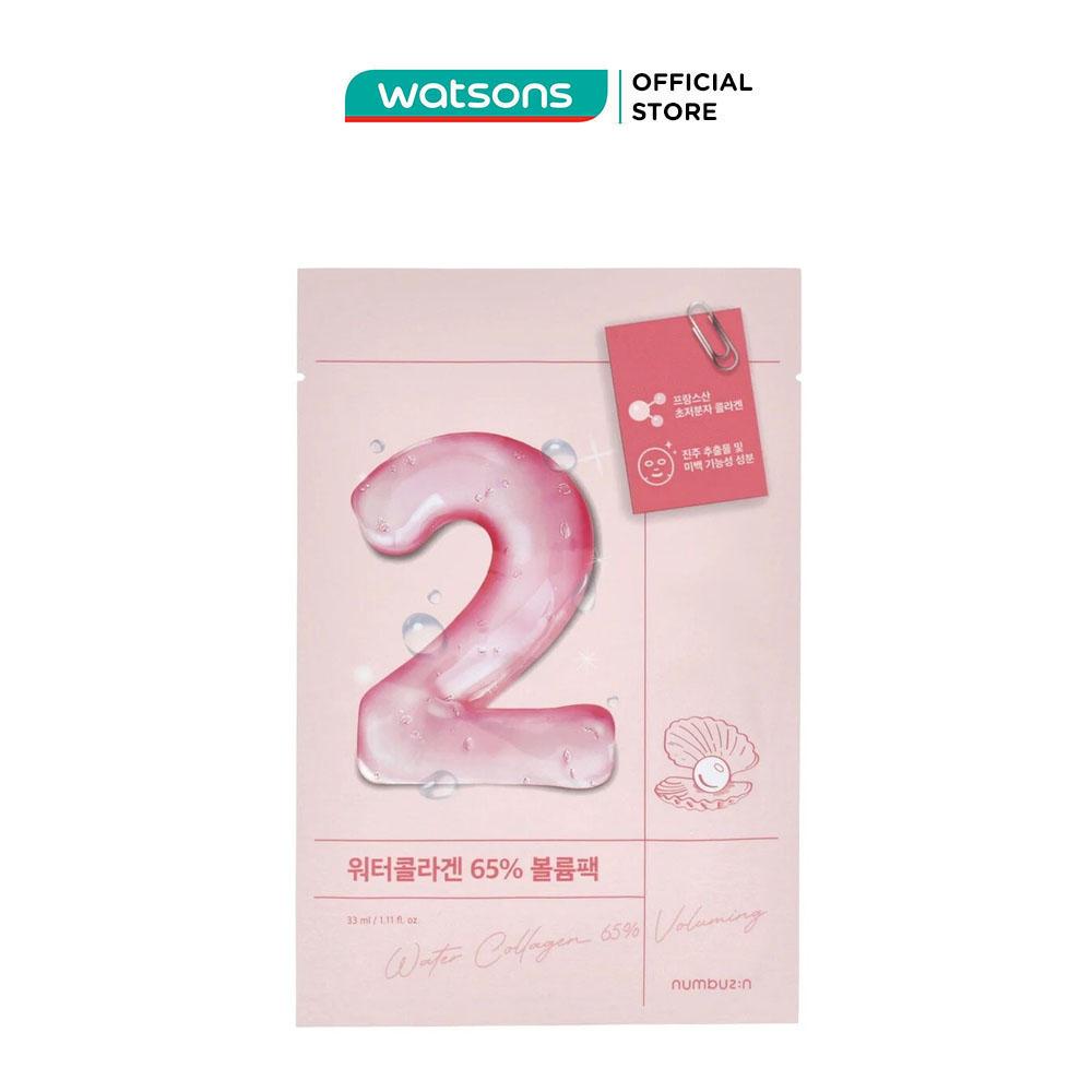 Mặt Nạ Numbuzin Chống Lão Hóa Da No.2 Water Collagen 65% Voluming Sheet Mask 33ml