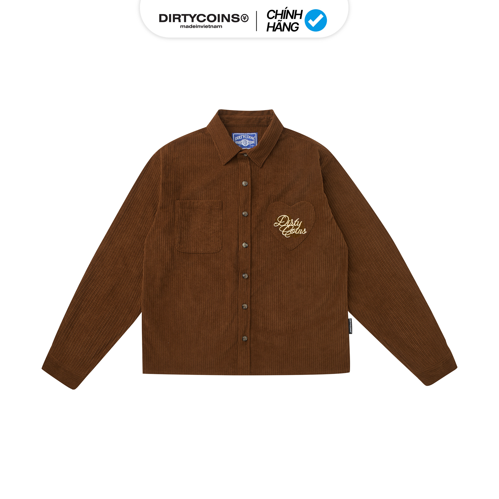 Áo Khoác DirtyCoins Love Corduroy Shirt Jacket - Brown