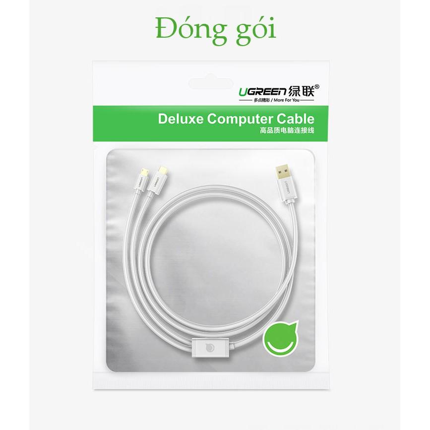 Cáp sạc và truyền dữ liệu, dài 0.5-1.5m UGREEN US197 US196 chức năng 2 in 1 - Hàng Nhập Khẩu