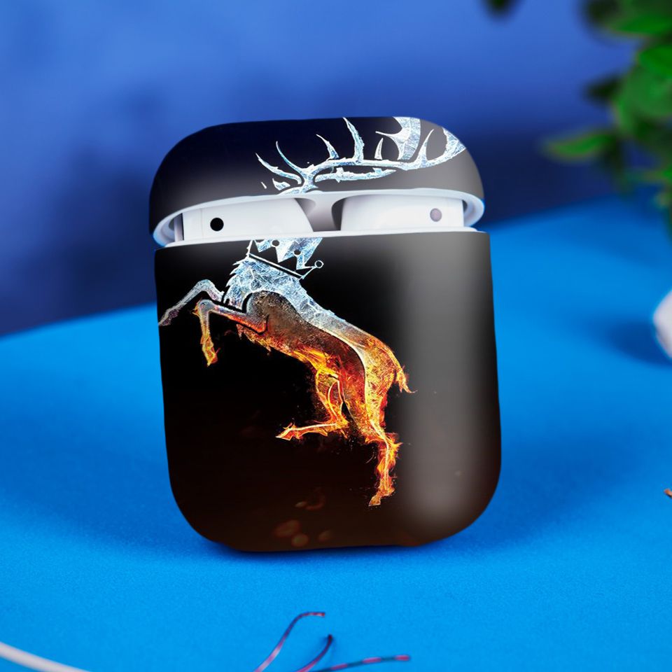 Miếng dán skin chống bẩn cho tai nghe AirPods in hình Game Of Throne - 007 (bản không dây 1 và 2)