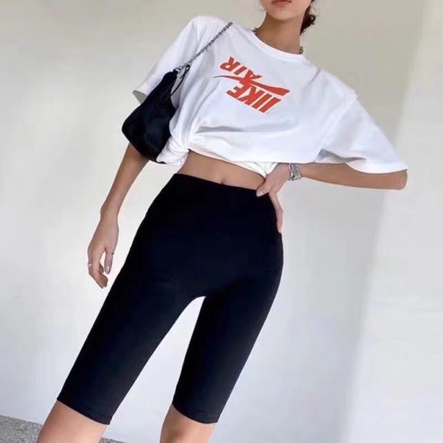 Quần thun legging ngố CRQ013 co dãn màu đen