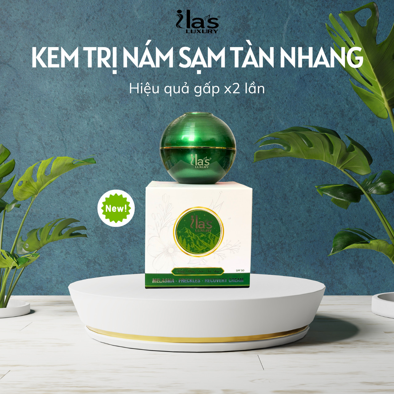 KEM HỖ TRỢ ĐIỀU TRỊ NÁM SẠM - TÀN NHANG – GIÚP PHỤC HỒI DA - TRẮNG SÁNG DA ILA'S LUXURY CHÍNH HÃNG 16G