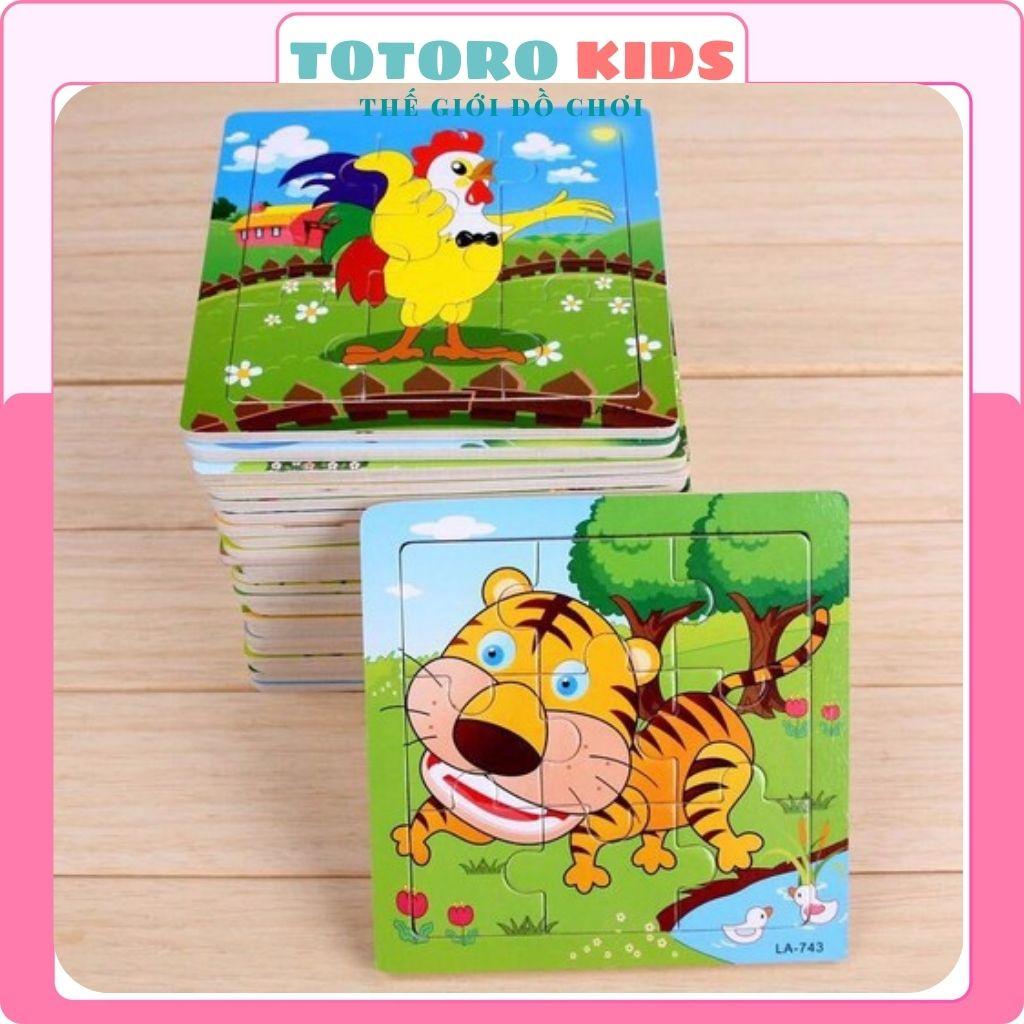 Bộ khung tranh xếp lắp mảnh ghép bằng gỗ hình động vật và các phương tiện giao thông 3D cho bé