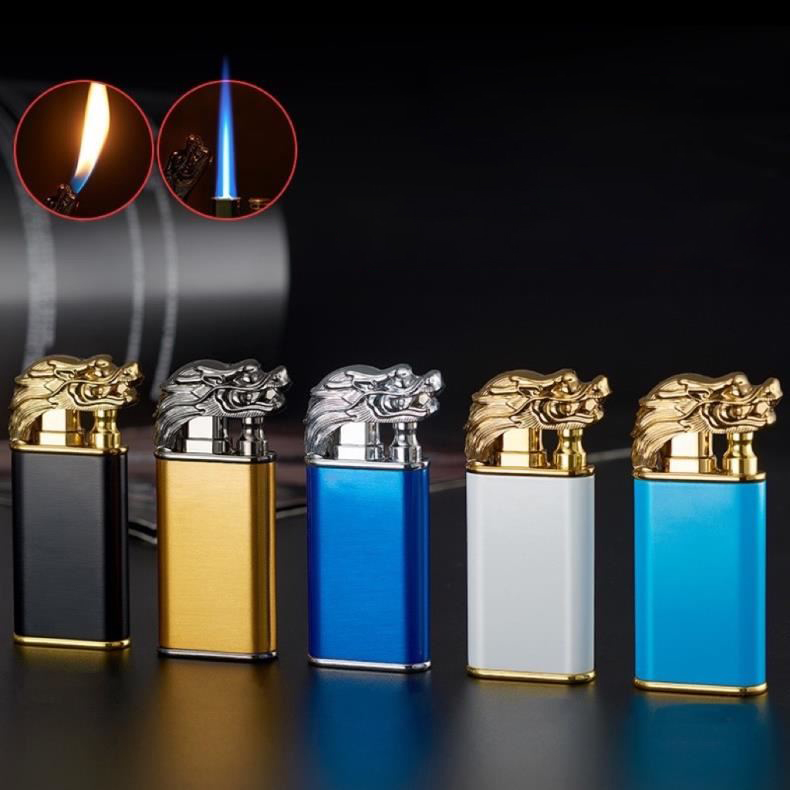 Vỏ Hột Quẹt Bật Lửa Gas BK872 Khò 1 Tia Hình Đầu Hổ 2 Chế Độ Lửa Cực Kỳ Độc Đáo - Nhiều Màu
