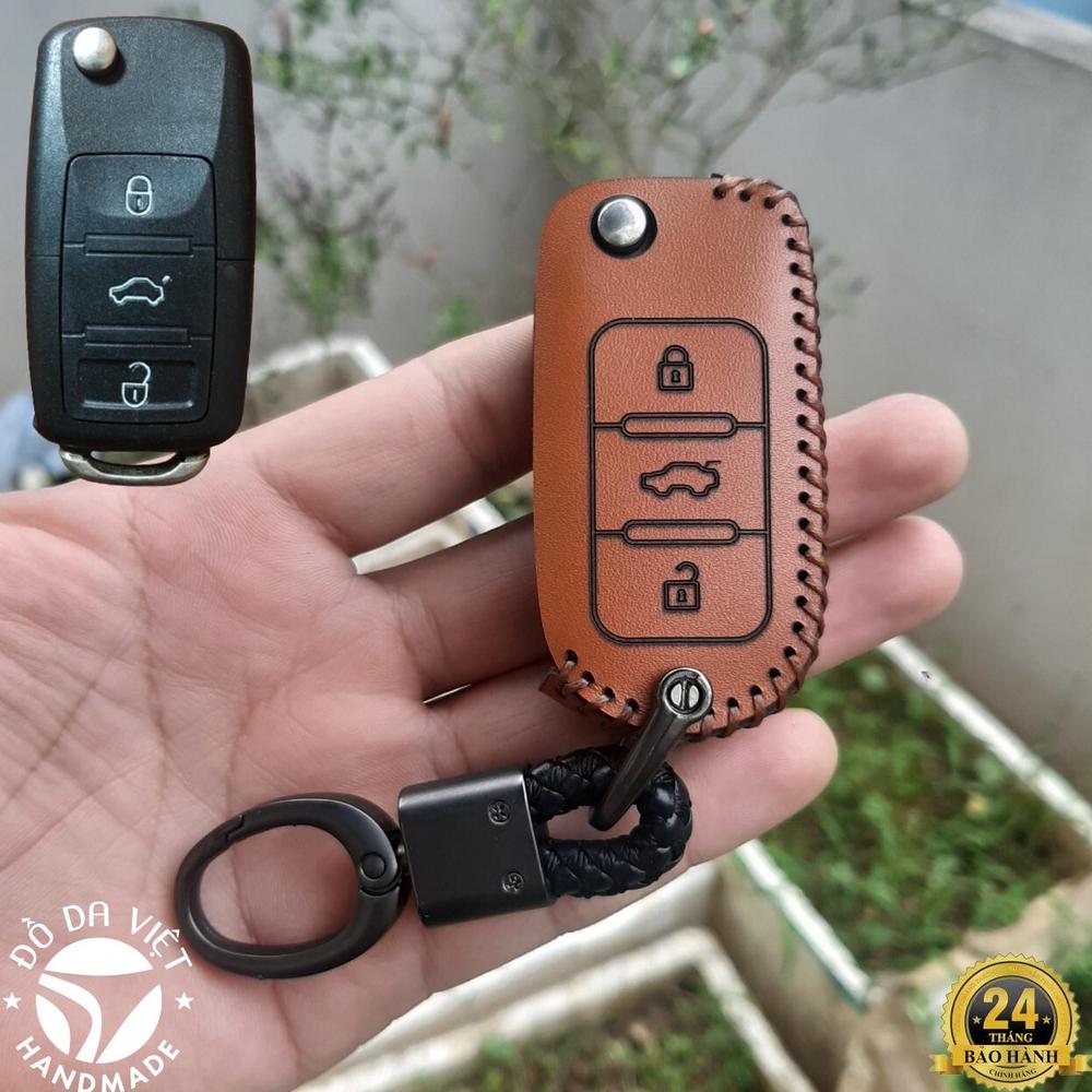 Bao Da chìa khóa Kenbo, ChengLong, Hyundai Cổ, Khoá Gập 3 Nút, Bao Da Chìa Khoá Da Bò Thật, Bảo Hành 2 Năm