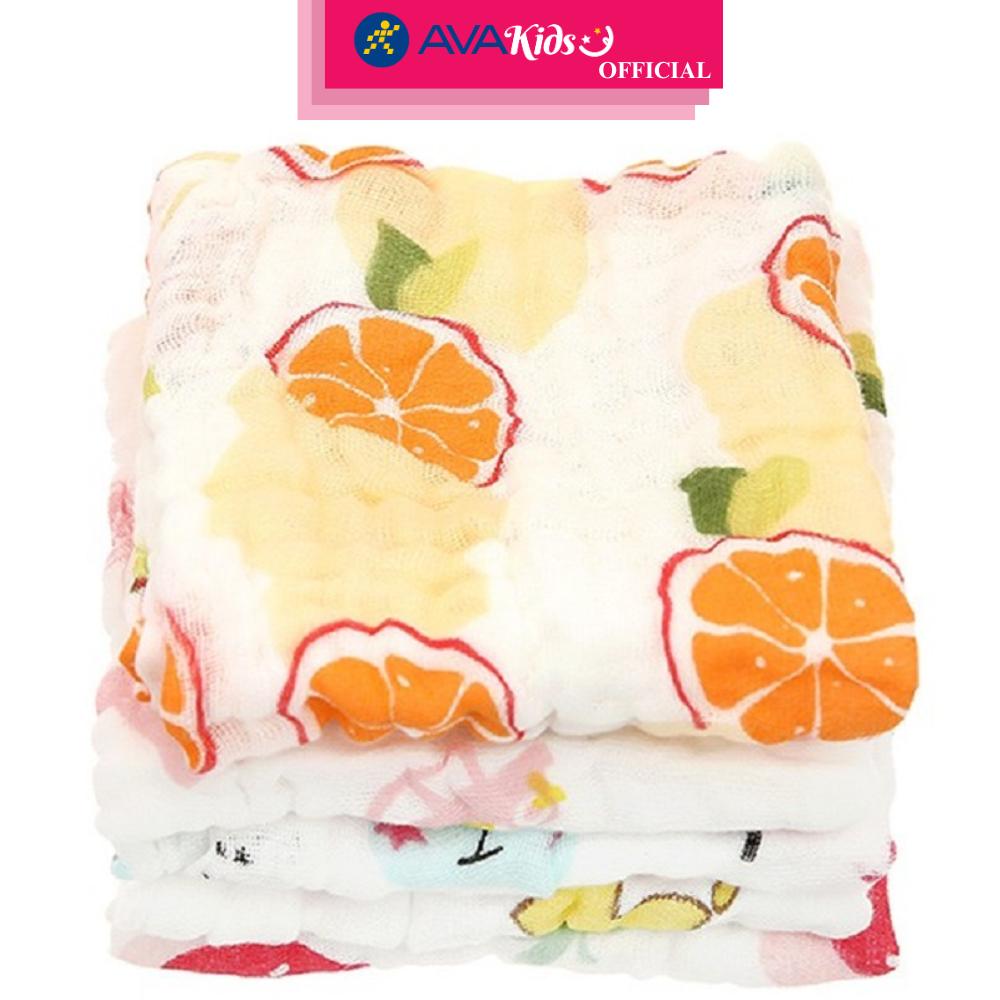 Set 5 cái khăn mặt xô cotton 6 lớp TOP KIDS 30x30 cm - Màu ngẫu nhiên