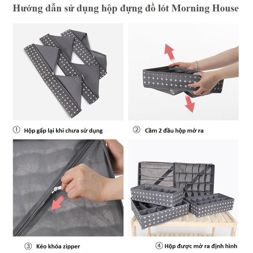 Hộp đựng đồ lót tất vớ tiện dụng 12 ngăn Ollyhome, Túi vải đựng quần áo, Hộp vải xếp quần áo gọn gàng