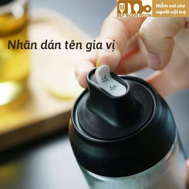 Hũ thủy tinh kèm muỗng thìa nhựa tiện dụng đựng gia vị đường muối hũ dầu hũ mật ong _BEP NGON NGON