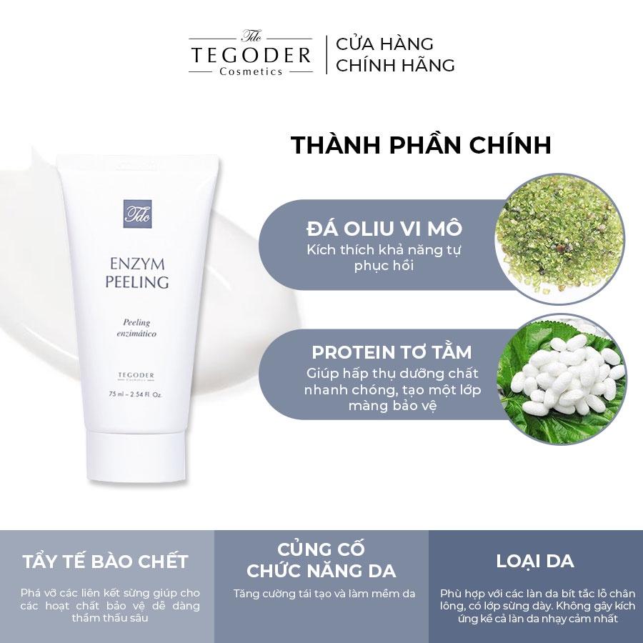 Gel tẩy da chết làm mịn da từ enzym tơ tằm thủy phân Tegoder Perfect skin enzym peeling 75 ml mã 0771