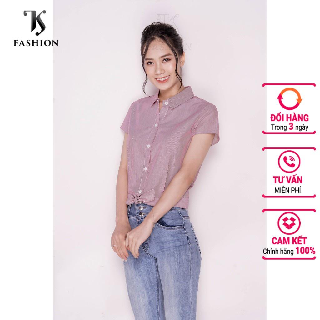 Áo sơ mi kiểu nữ thắt nơ eo TKFASHION SMK263