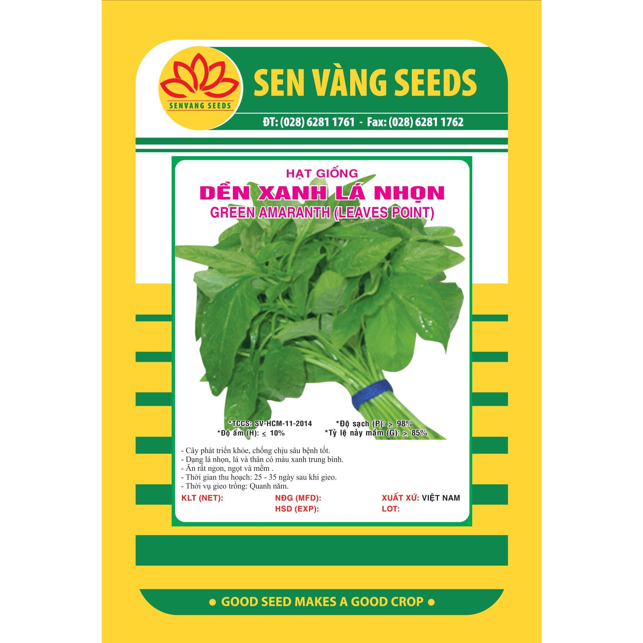 03 gói Hạt giống rau dền xanh cao sản lá nhọn (gói 20g) VTS34